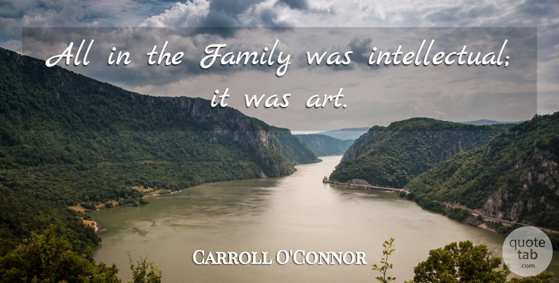 Carroll O'Connor Quote About Art, Family: All In The Family Was...