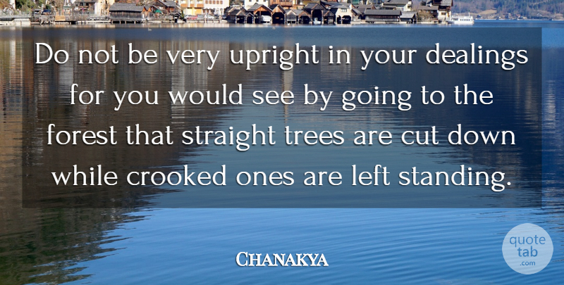 Chanakya Quote About Education, Cutting, Tree: Do Not Be Very Upright...