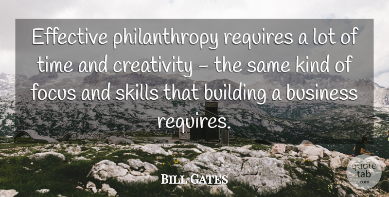 Bill Gates Quote About Success, Creativity, Skills: Effective Philanthropy Requires A Lot...