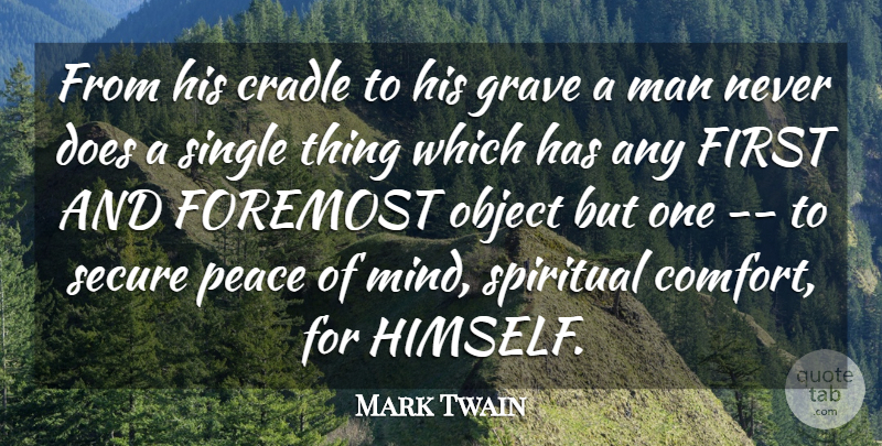 Mark Twain Quote About Spiritual, Men, Mind: From His Cradle To His...