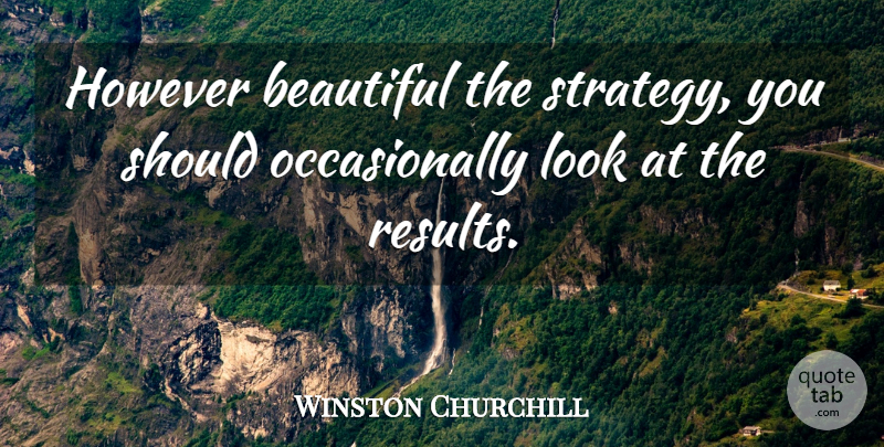 Winston Churchill Quote About Motivational, Leadership, Beautiful: However Beautiful The Strategy You...