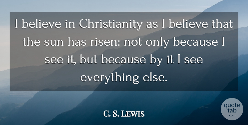 C. S. Lewis Quote About God, Faith, Christian: I Believe In Christianity As...