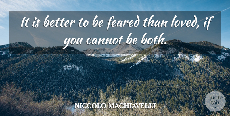 Niccolo Machiavelli Quote About Love, Witty, Powerful: It Is Better To Be...