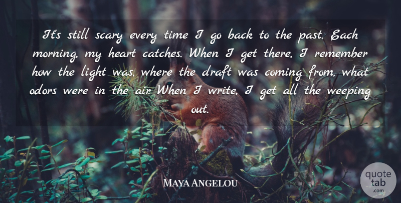 Maya Angelou Quote About Morning, Heart, Writing: Its Still Scary Every Time...