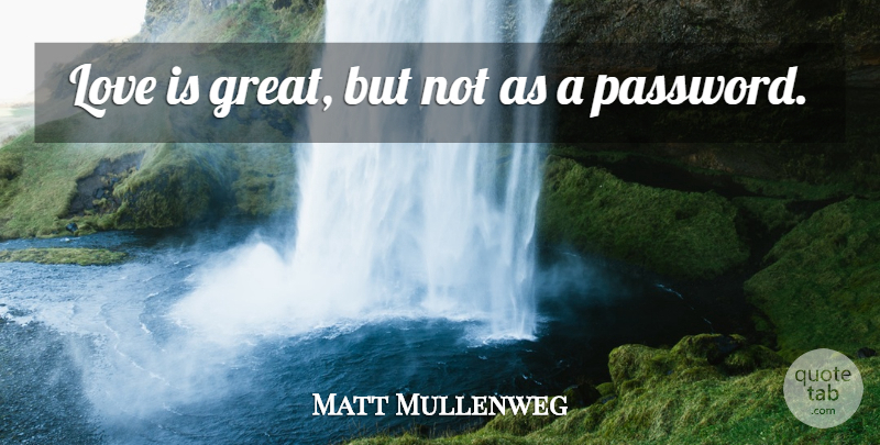 Matt Mullenweg Quote About Great, Love: Love Is Great But Not...