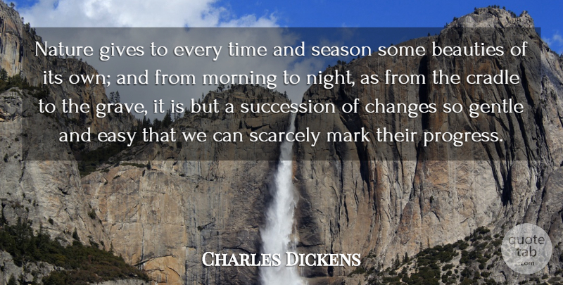 Charles Dickens Quote About Good Morning, Beauty, Nature: Nature Gives To Every Time...