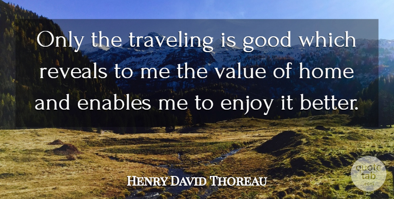 Henry David Thoreau Quote About Travel, Home, Tourism: Only The Traveling Is Good...