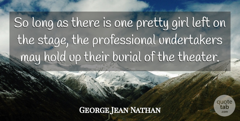 George Jean Nathan Quote About Girl, Long, Literature: So Long As There Is...