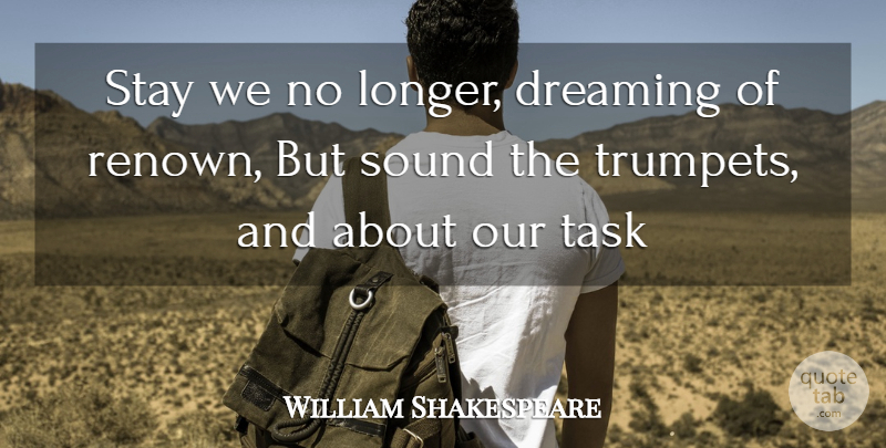 William Shakespeare Quote About Dreaming, Dreams, Sound, Stay, Task: Stay We No Longer Dreaming...