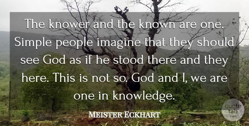 Meister Eckhart Quote About Spiritual, Simple, People: The Knower And The Known...
