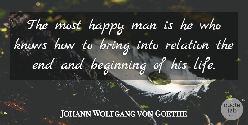 Johann Wolfgang von Goethe Quote About Happiness, Laughter, Men: The Most Happy Man Is...