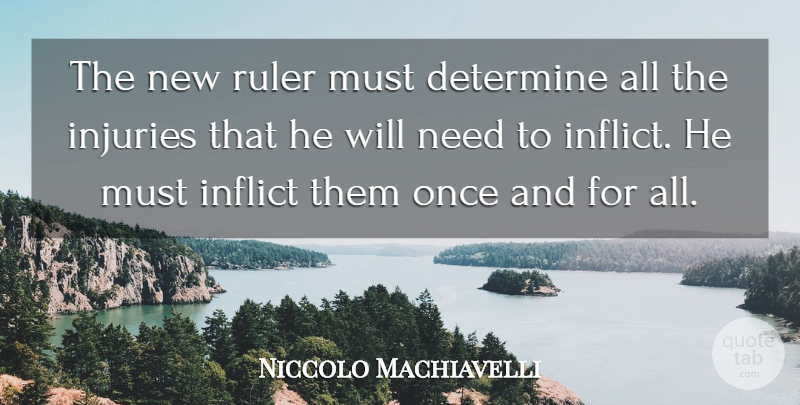 Niccolo Machiavelli Quote About Business, Needs, Decision Making: The New Ruler Must Determine...