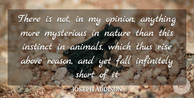 Joseph Addison Quote About Nature, Fall, Animal: There Is Not In My...