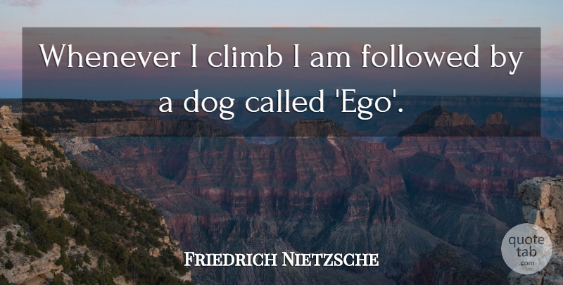Friedrich Nietzsche Quote About Inspirational, Dog, Witty: Whenever I Climb I Am...