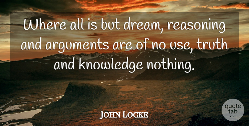John Locke Quote About Dream, Philosophical, Use: Where All Is But Dream...