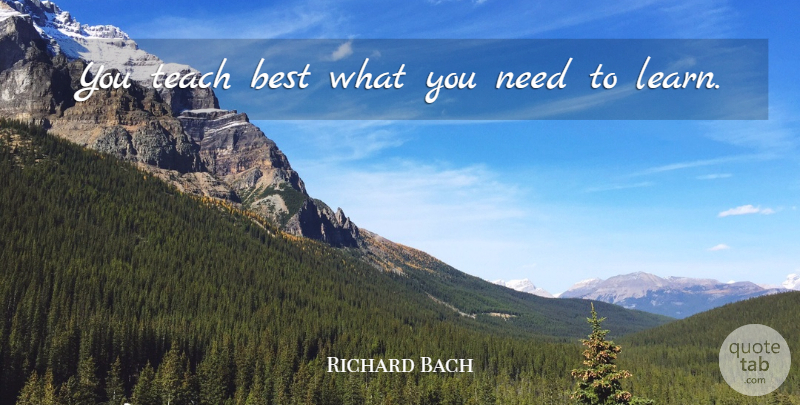 Richard Bach Quote About Best, Education, Teach: You Teach Best What You...