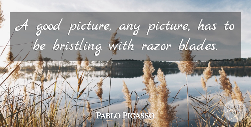Pablo Picasso Quote About Razors, Danger, Blades: A Good Picture Any Picture...