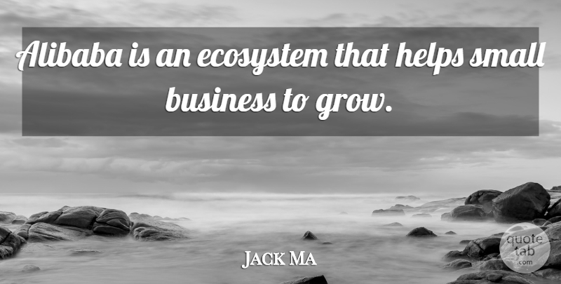Jack Ma Quote About Ecosystems, Helping, Small Business: Alibaba Is An Ecosystem That...
