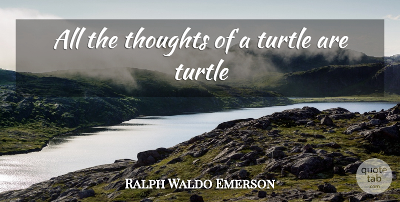 Ralph Waldo Emerson Quote About Turtles: All The Thoughts Of A...
