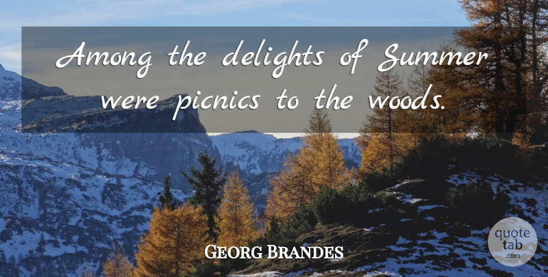 Georg Brandes Quote About Summer, Picnics, Woods: Among The Delights Of Summer...