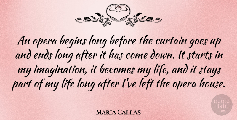 Maria Callas Quote About Imagination, Long, House: An Opera Begins Long Before...