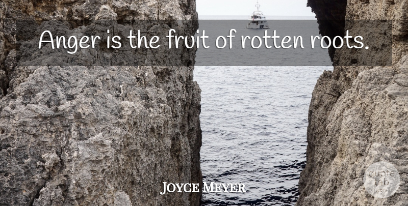 Joyce Meyer Quote About Roots, Fruit, Rotten: Anger Is The Fruit Of...