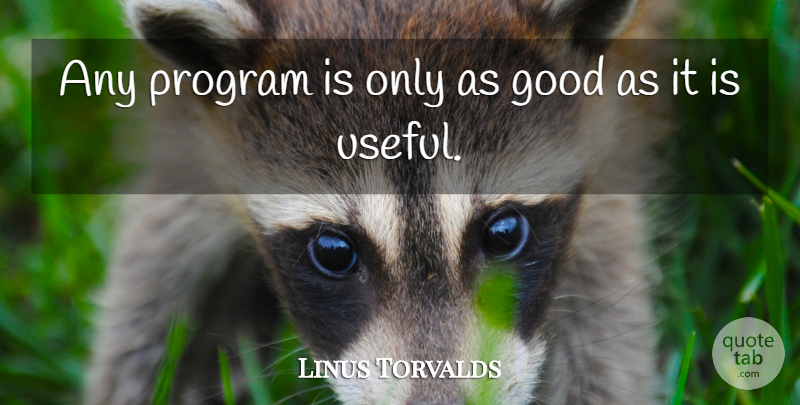 Linus Torvalds Quote About Program: Any Program Is Only As...