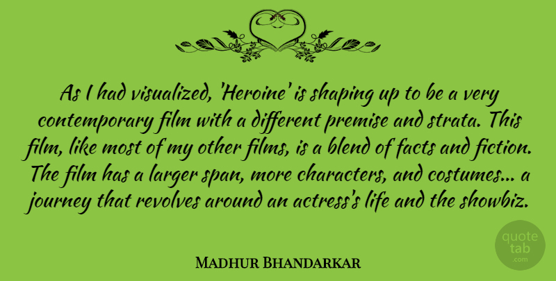 Madhur Bhandarkar Quote About Blend, Larger, Life, Premise, Revolves: As I Had Visualized Heroine...