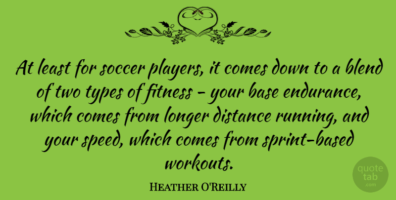 Heather O'Reilly Quote About Soccer, Fitness, Running: At Least For Soccer Players...