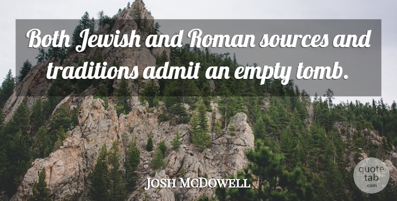 Josh McDowell Quote About Tradition, Empty, Source: Both Jewish And Roman Sources...