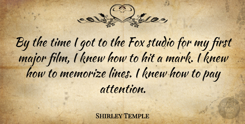 Shirley Temple Quote About Attention, Lines, Pay: By The Time I Got...