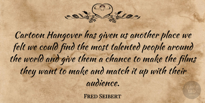Fred Seibert Quote About Cartoon, Chance, Felt, Films, Given: Cartoon Hangover Has Given Us...