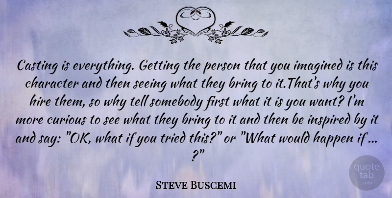 Steve Buscemi Quote About Character, Casting, Persons: Casting Is Everything Getting The...
