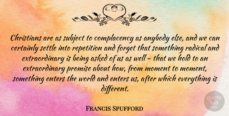 Francis Spufford Quote About Anybody, Asked, Certainly, Christians, Enters: Christians Are As Subject To...