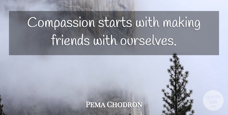 Pema Chodron Quote About Compassion, Making Friends: Compassion Starts With Making Friends...