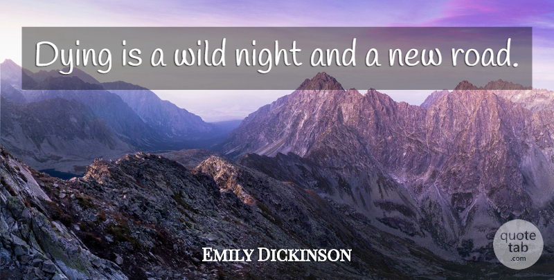 Emily Dickinson Quote About Death, Spiritual, Night: Dying Is A Wild Night...