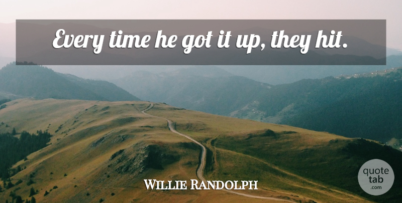 Willie Randolph Quote About Time: Every Time He Got It...