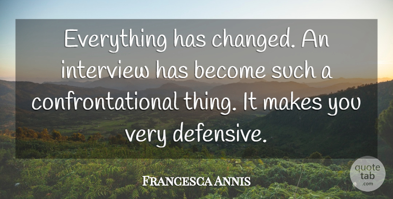 Francesca Annis Quote About Interviews, Changed: Everything Has Changed An Interview...