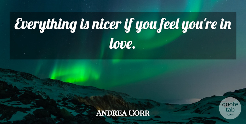 Andrea Corr Quote About Feels, Ifs: Everything Is Nicer If You...