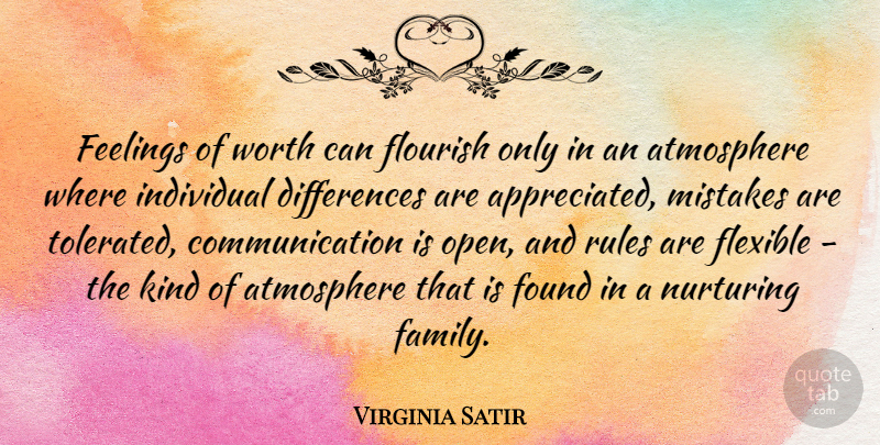 Virginia Satir Quote About Motivational, Family, Appreciation: Feelings Of Worth Can Flourish...