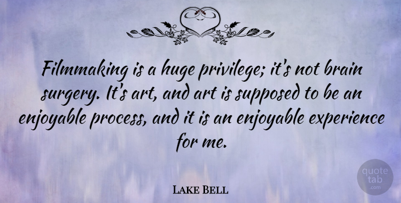 Lake Bell Quote About Art, Brain, Privilege: Filmmaking Is A Huge Privilege...