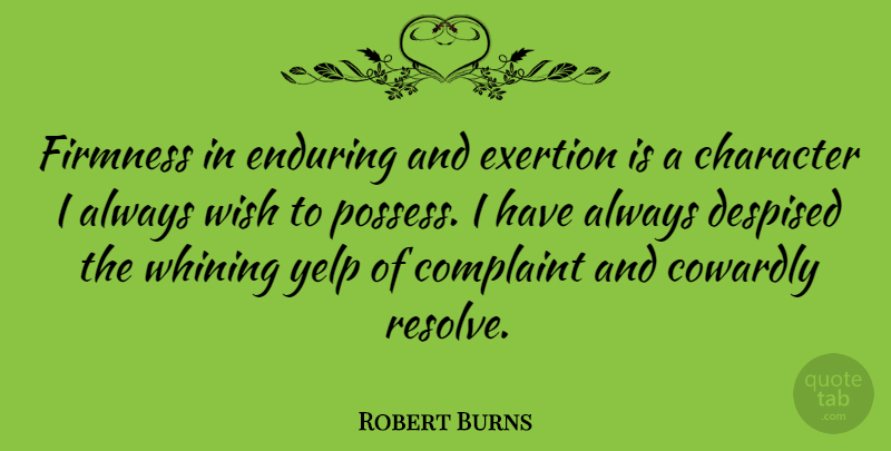 Robert Burns Quote About Determination, Character, Adversity: Firmness In Enduring And Exertion...