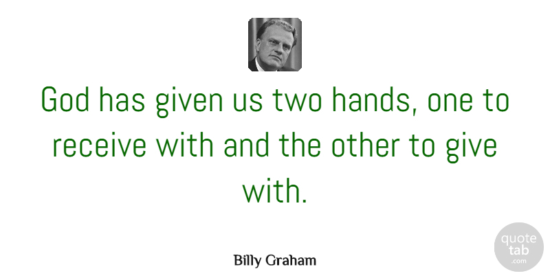 Billy Graham Quote About Motivational, God, Religious: God Has Given Us Two...