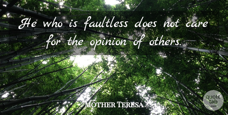 Mother Teresa Quote About Care, Doe, Opinion: He Who Is Faultless Does...