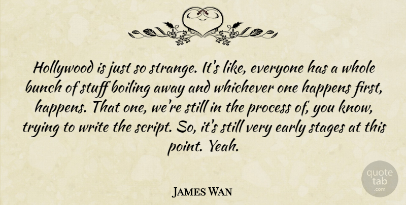 James Wan Quote About Writing, Trying, Stuff: Hollywood Is Just So Strange...