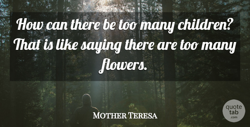 Mother Teresa Quote About Children, Flower, Abortion: How Can There Be Too...