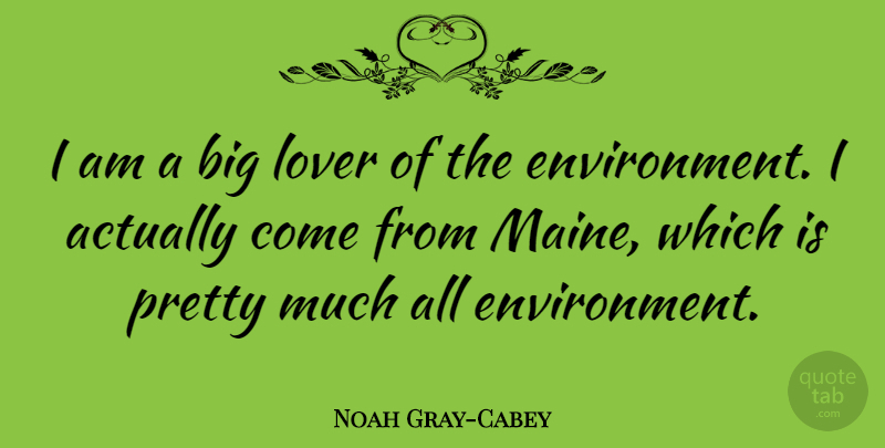 Noah Gray-Cabey Quote About Maine, Lovers, Environment: I Am A Big Lover...