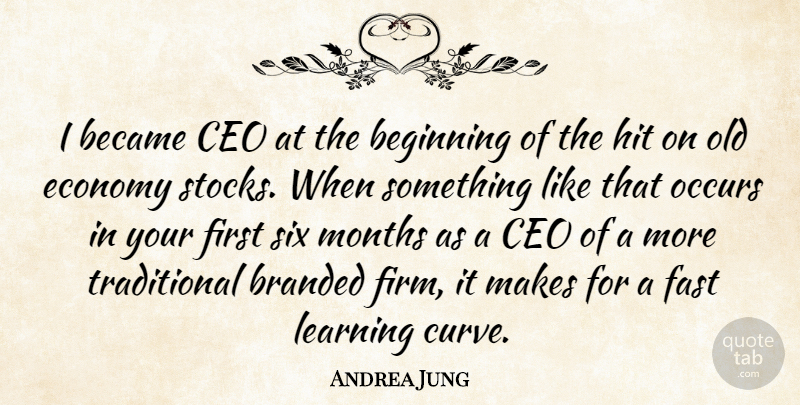 Andrea Jung Quote About Curves, Six Months, Firsts: I Became Ceo At The...