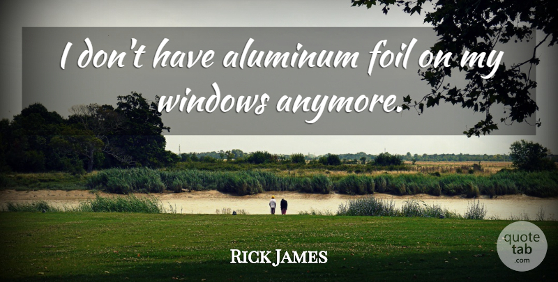 Rick James Quote About Aluminum, Aluminum Foil, Window: I Dont Have Aluminum Foil...