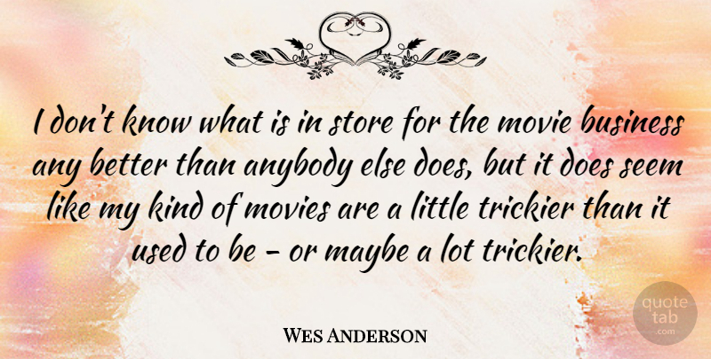 Wes Anderson Quote About Littles, Doe, Kind: I Dont Know What Is...